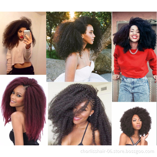 Cheap 14 Inch Synthetic Fiber Marley Braid Afro Kinky Curly Caterpillar Explosion Head Wig lace Frontal Wig For Black Women